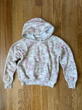 Abercrombie Kids Girls Hoodie Sweatshirt Camo Bow, Beige, 11/12